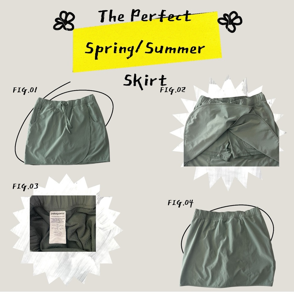 Patagonia Olive Green Midi Skirt